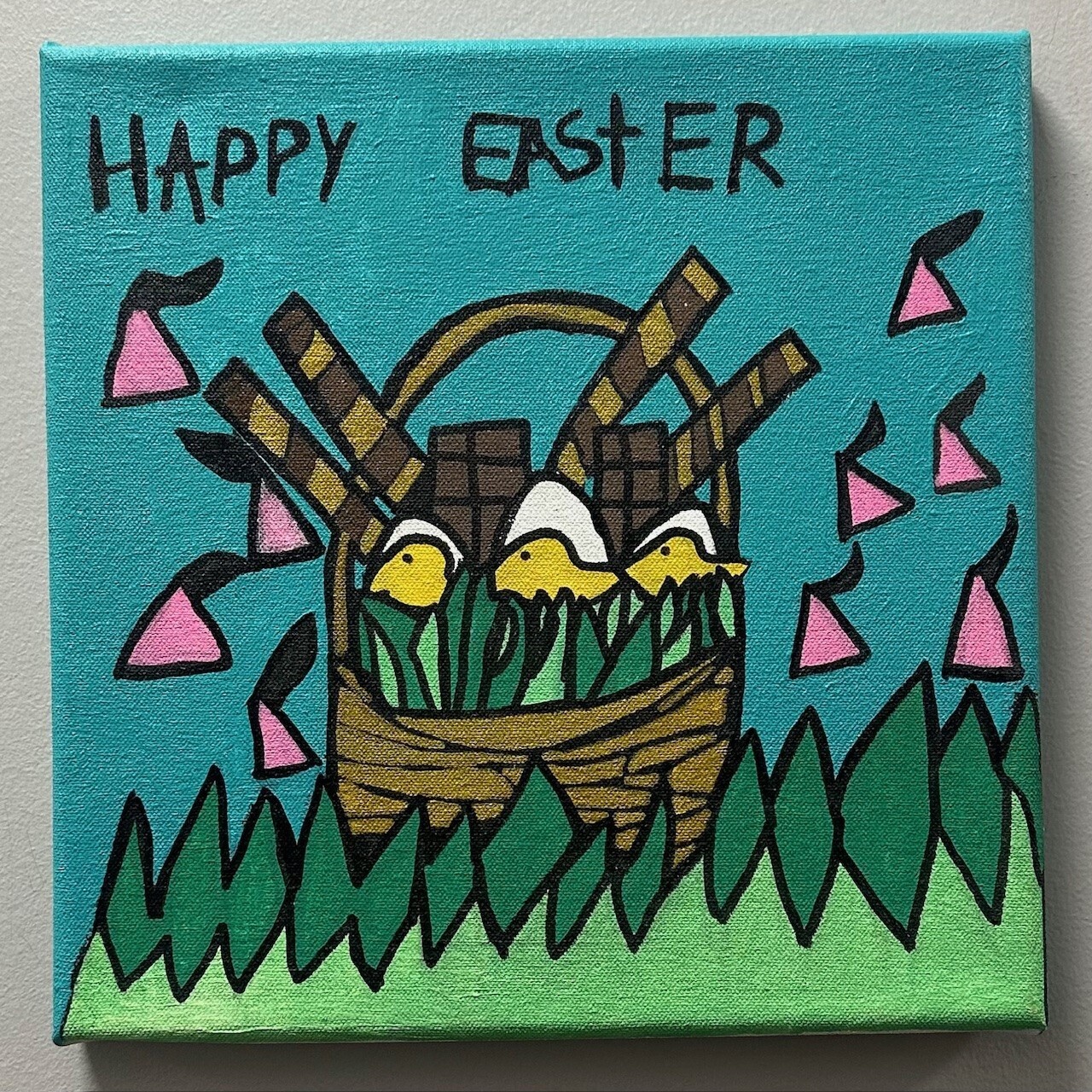 Studio, Acrylic on Canvas, Happy Easter