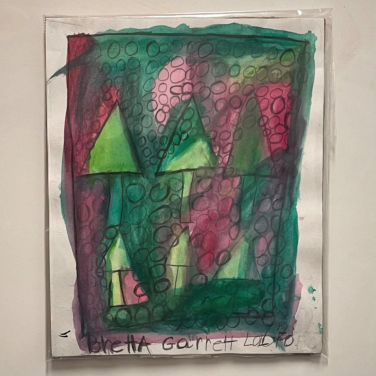 Brett Garrett, Green and Pink Forest, Works on paper