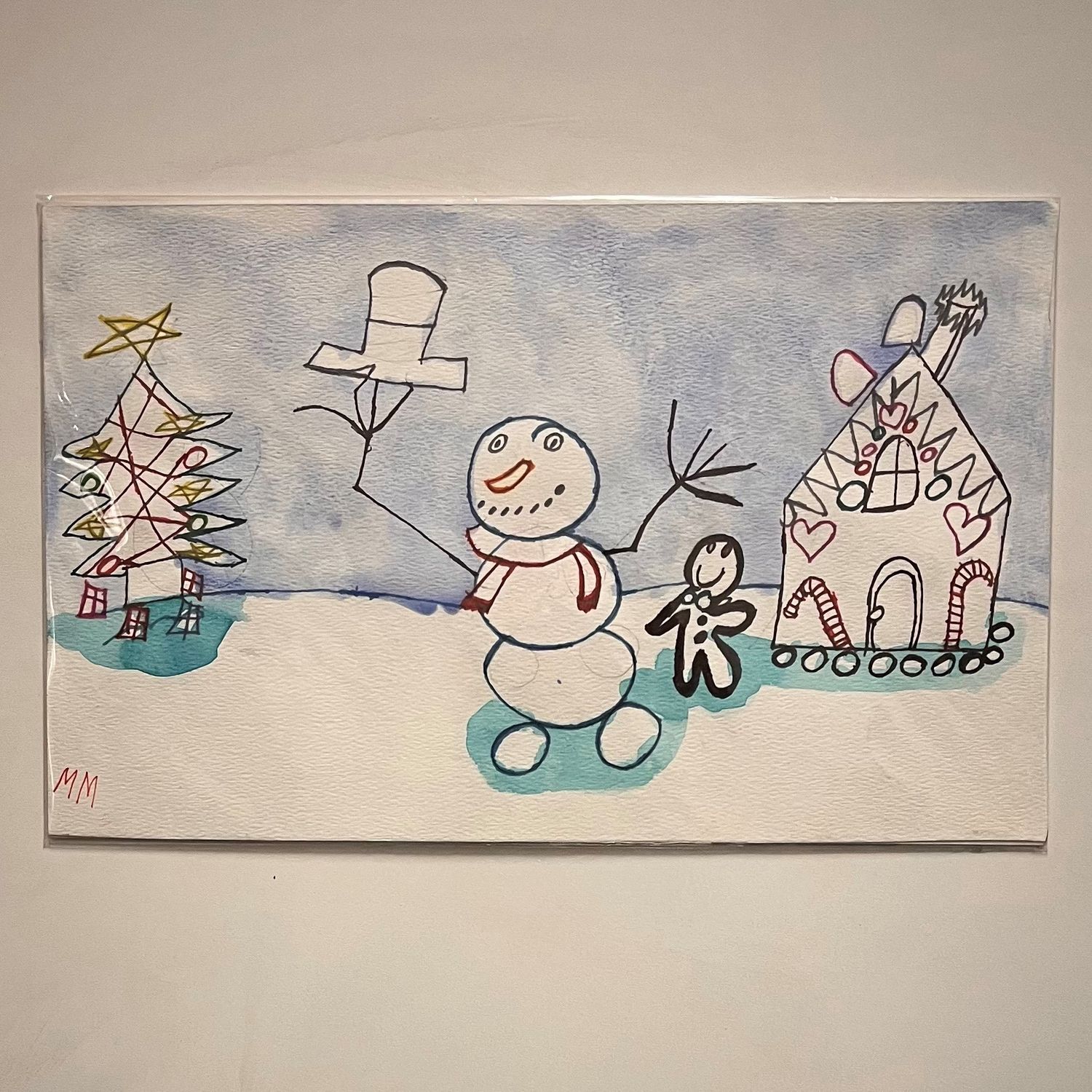 Mallory Miller, Snowman and Gingerbread man, Works on paper
