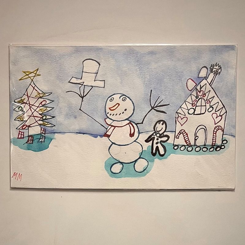 Mallory Miller, Snowman and Gingerbread man, Works on paper