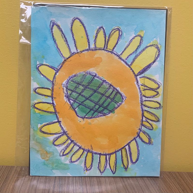 Christina Hanes, Colorful Sunflower, Works on paper