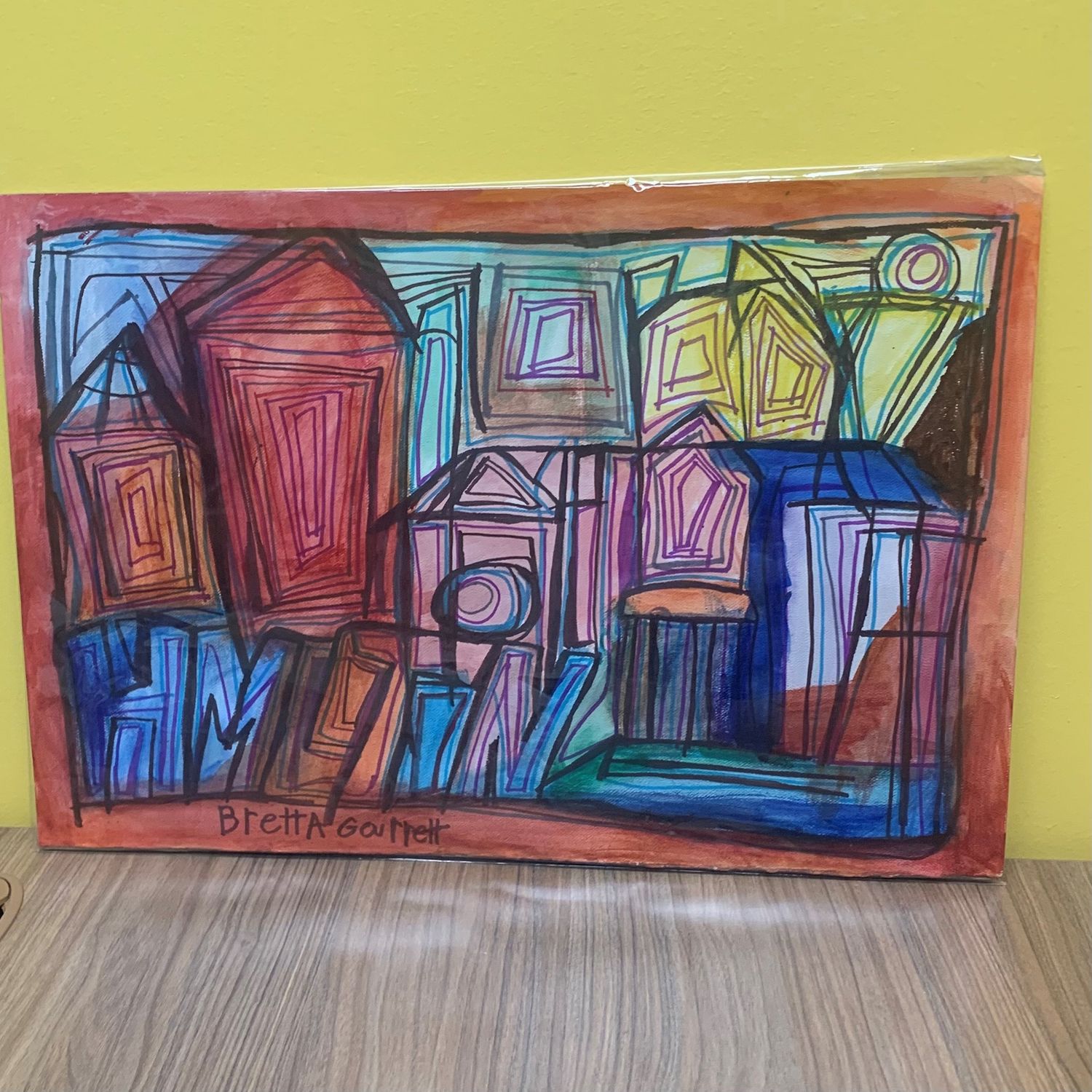 Brett Garrett, Jazzy Abstract, Work on Paper