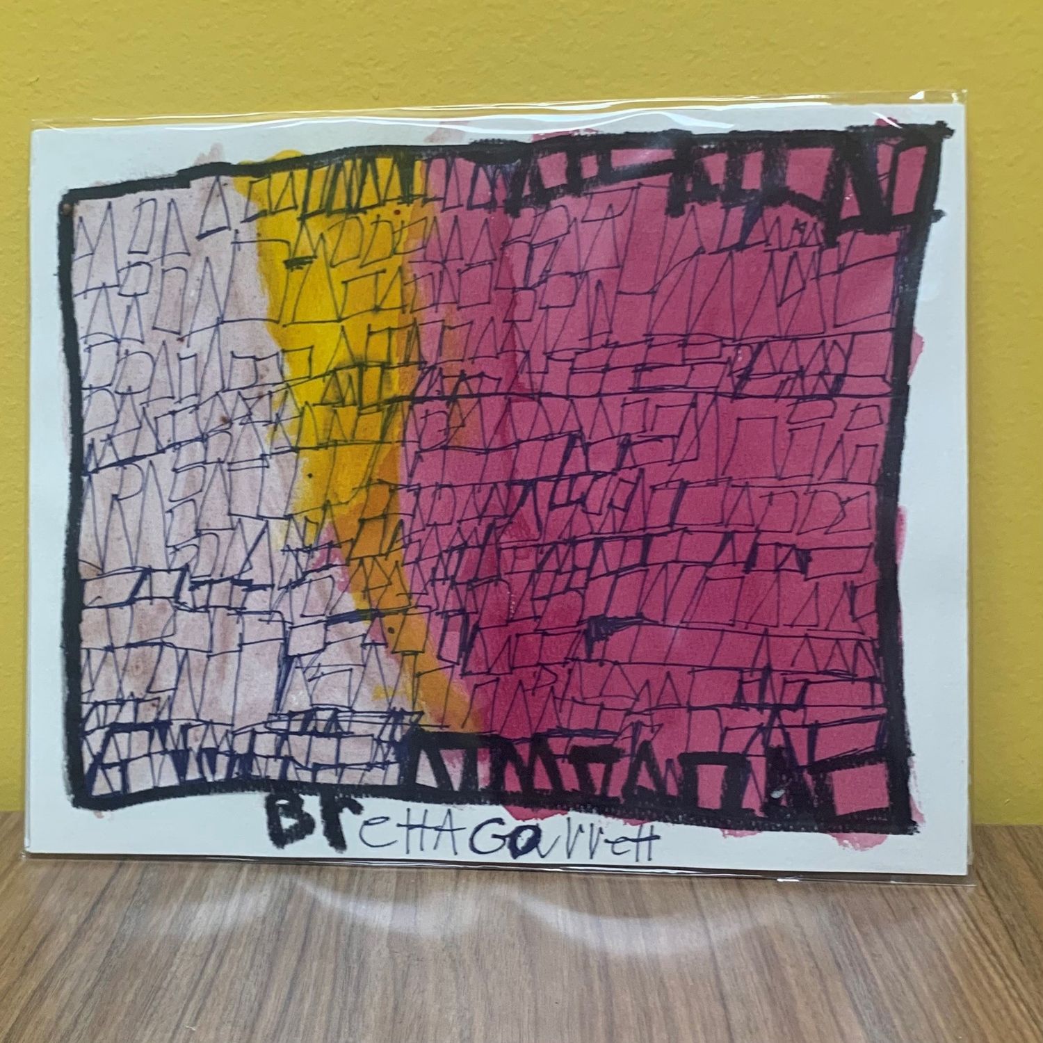 Brett Garrett, Pink and Orange Shapes, Works on paper
