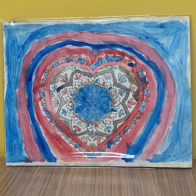 Studio, Work on Paper, Heart Mandala