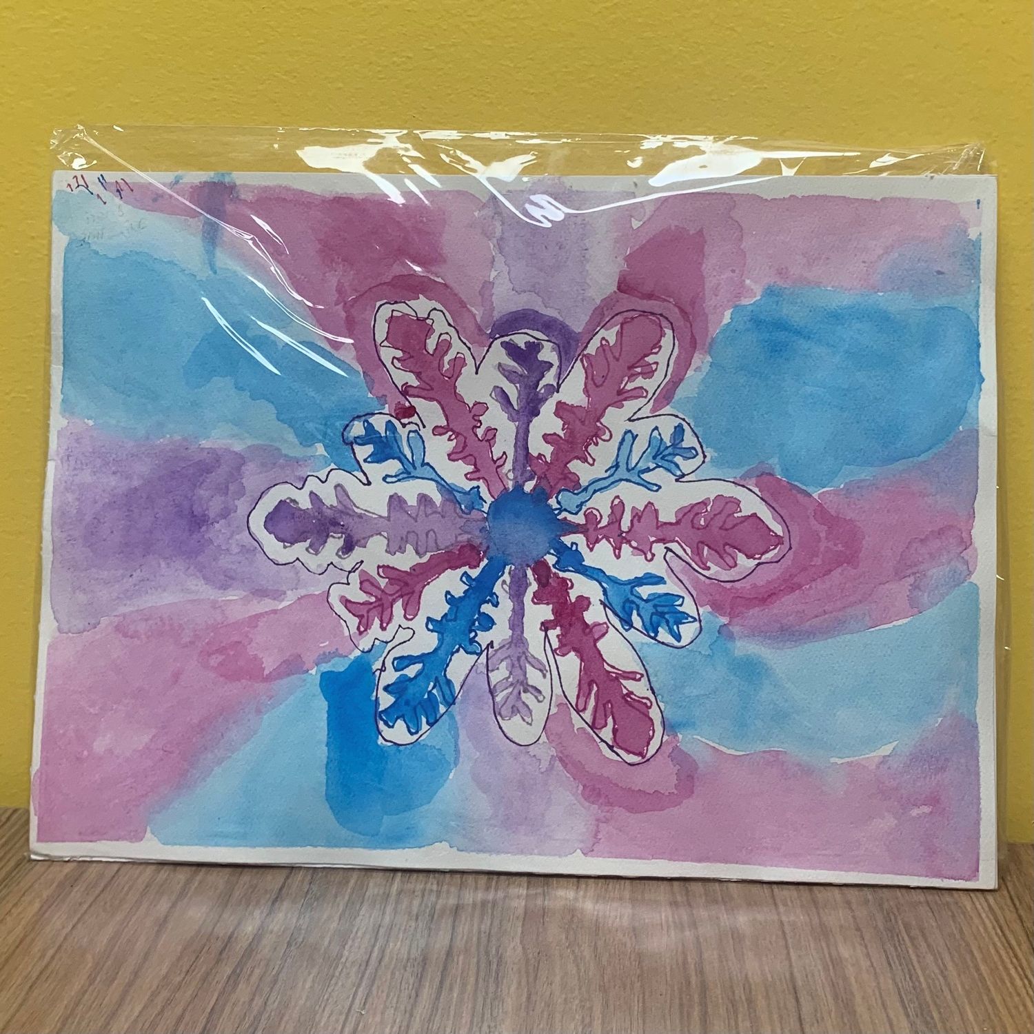 Studio, Work on Paper, Blue &amp; Pink Snowflake