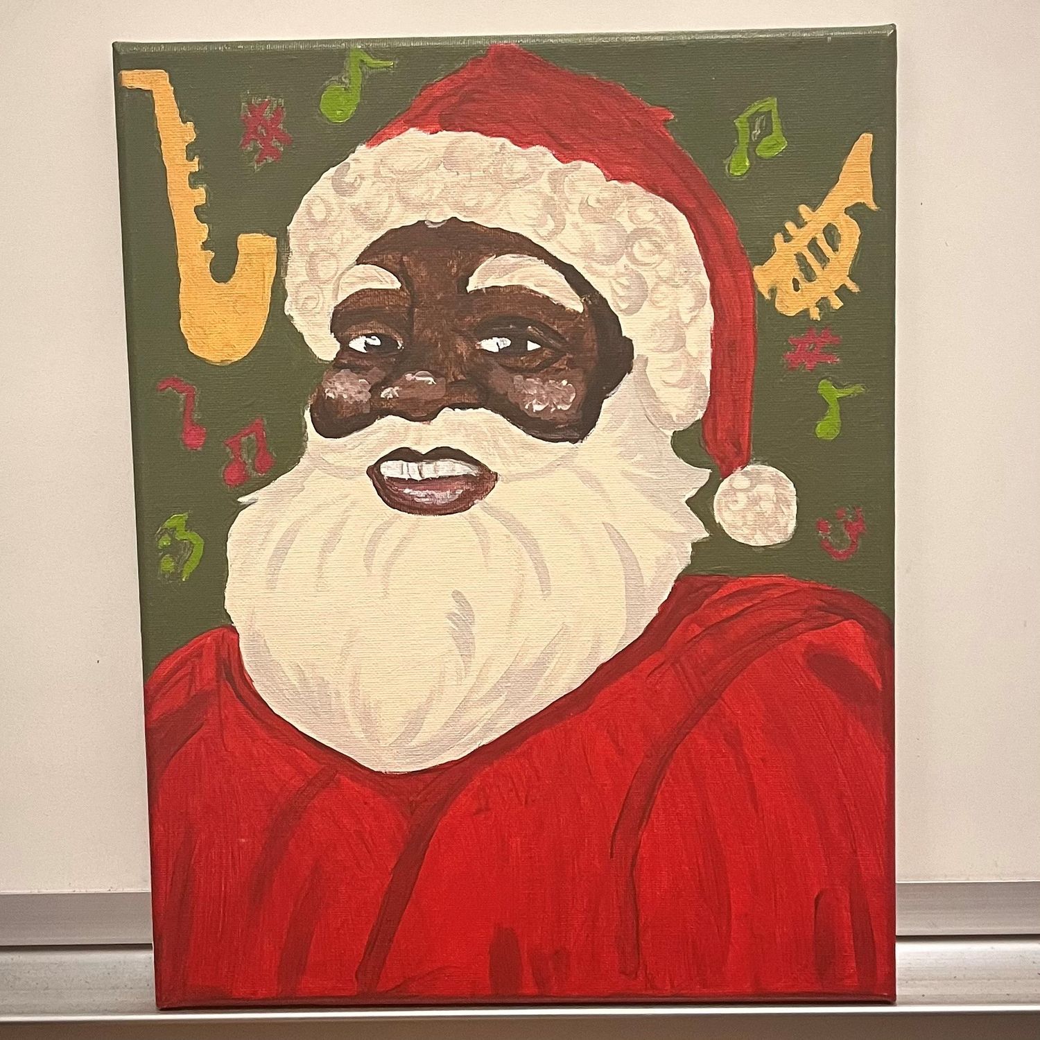 Theresa Allen, Boogie Woogie Santa Clause, Acrylic on canvas