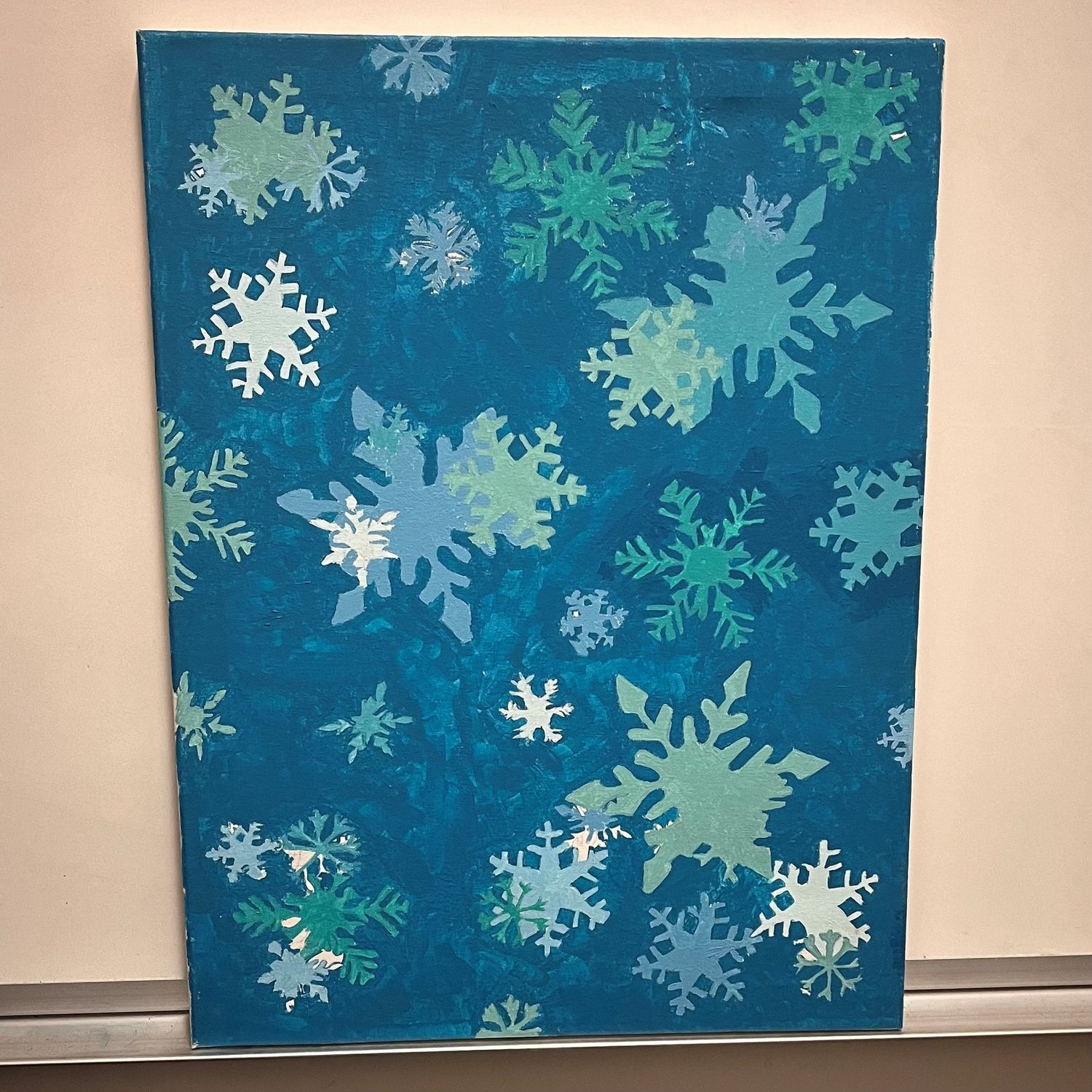 Allison Davis, Falling Flakes, Acrylic on canvas
