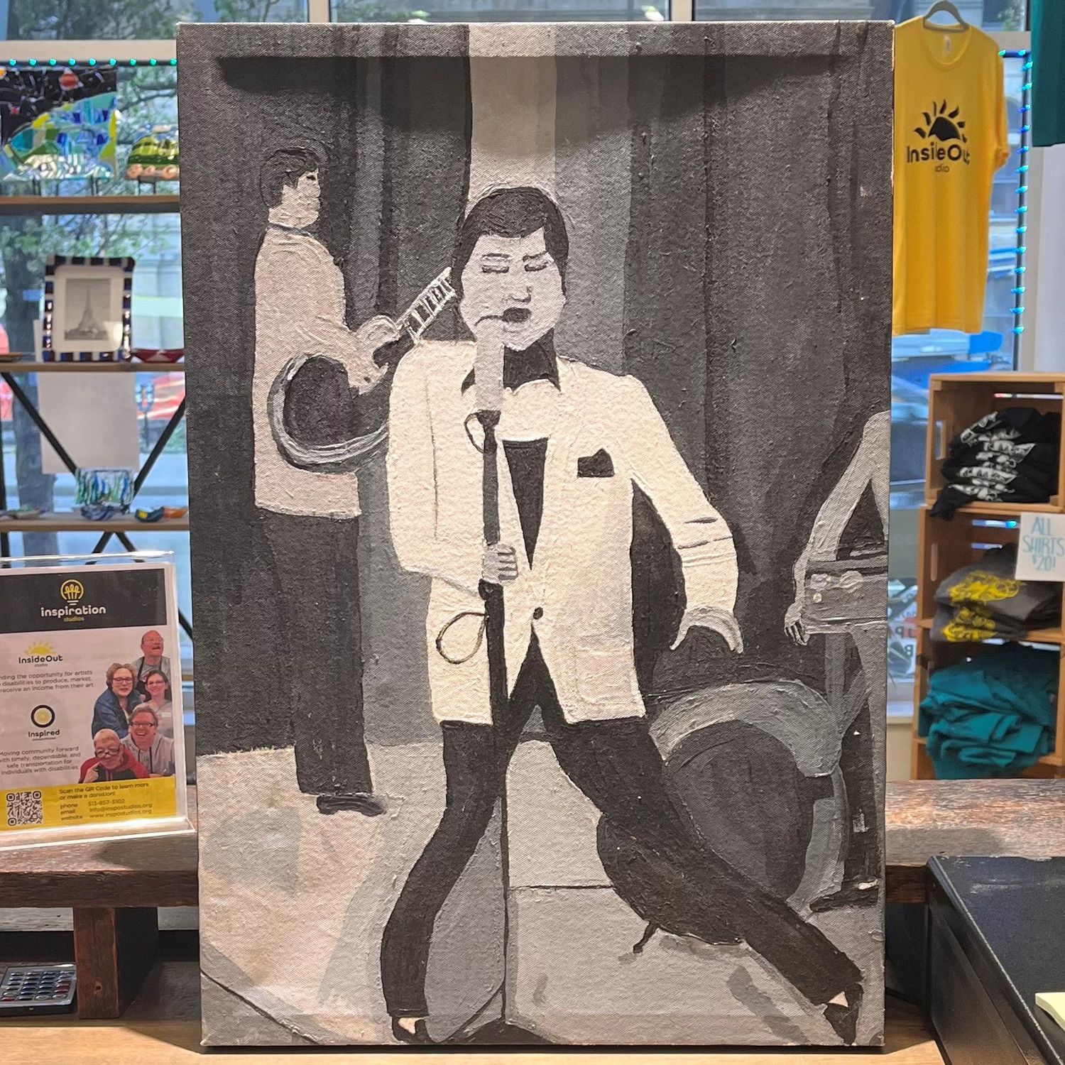 Studio, Black and White Singer, Acrylic on canvas