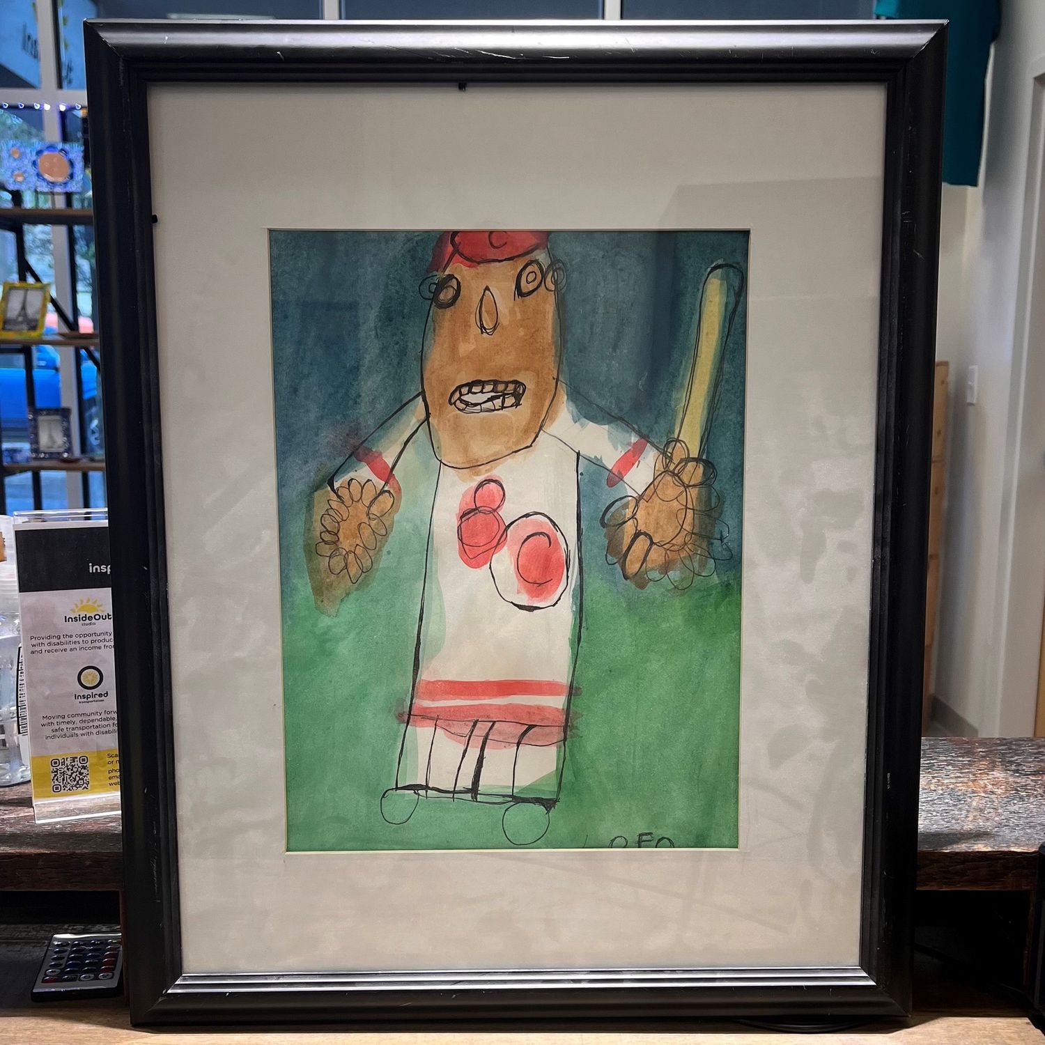 Studio, Baseball Player, Framed works on paper