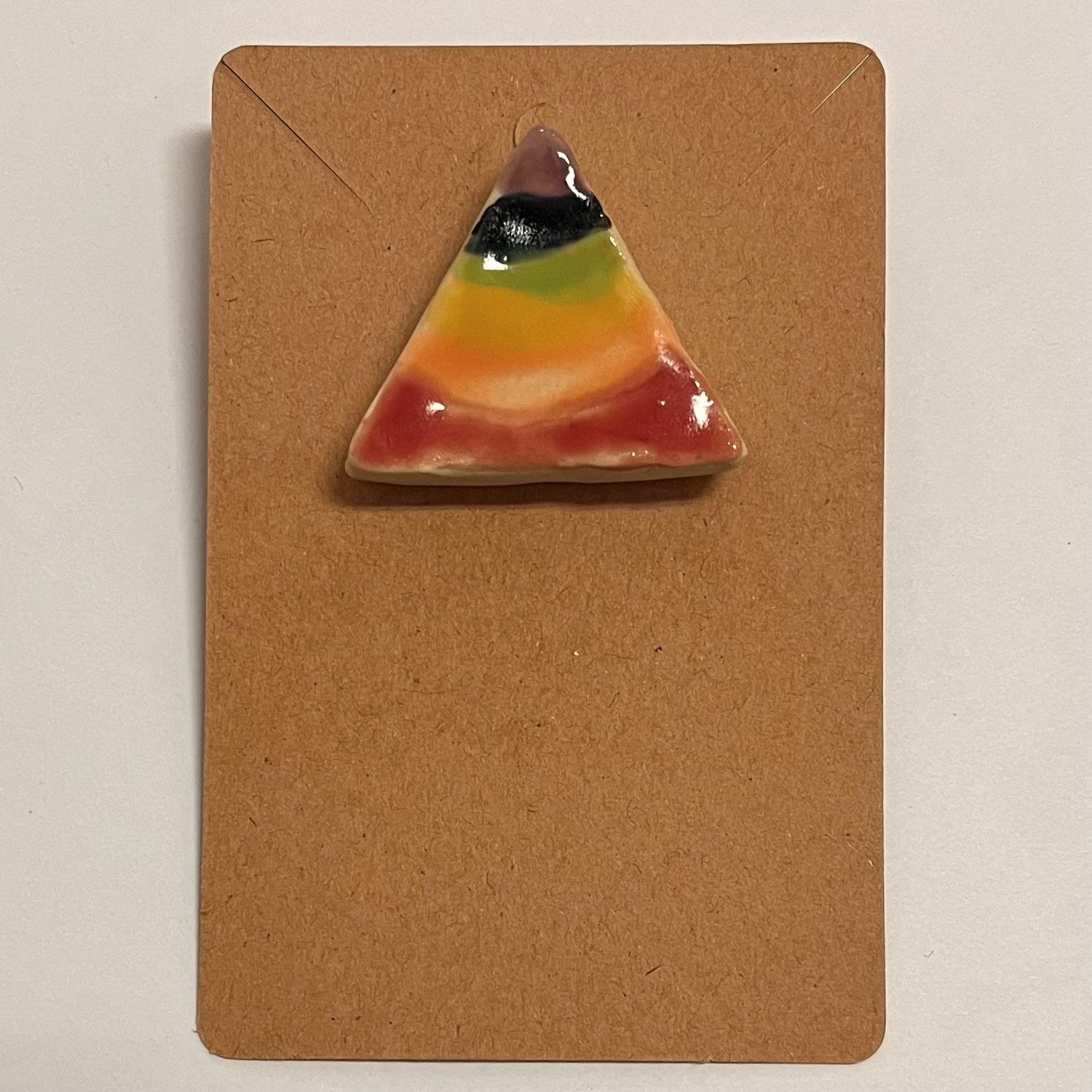 Bobbie Jo Robinson, Rainbow Slice, Ceramic Pin