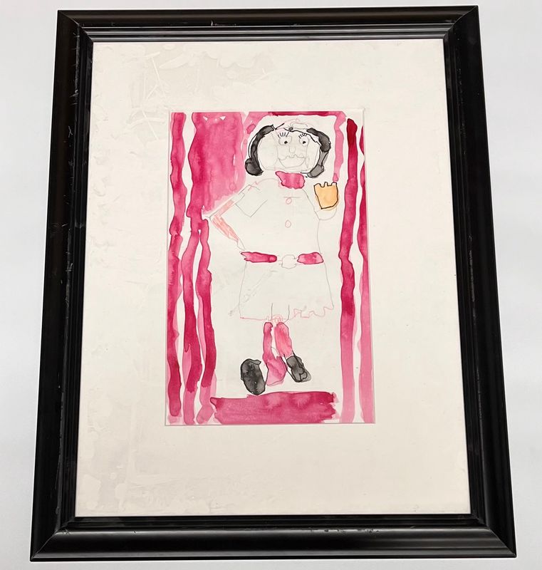 Studio, Framed Work on Paper, Rosie Red