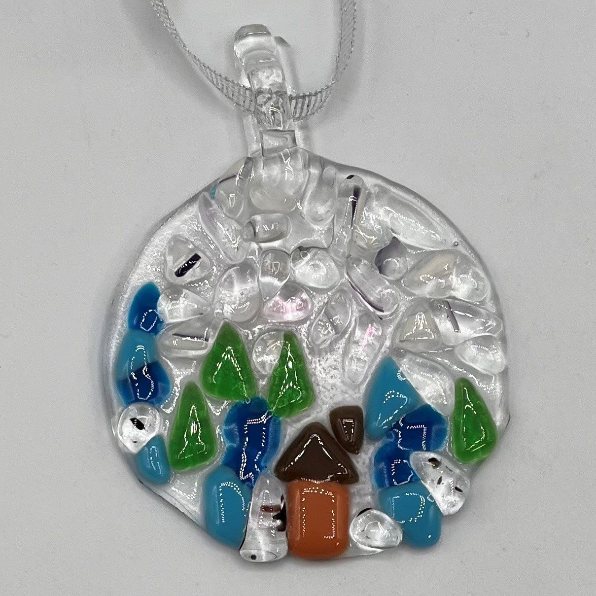 Ashley Parris, Winter forest glass ornament