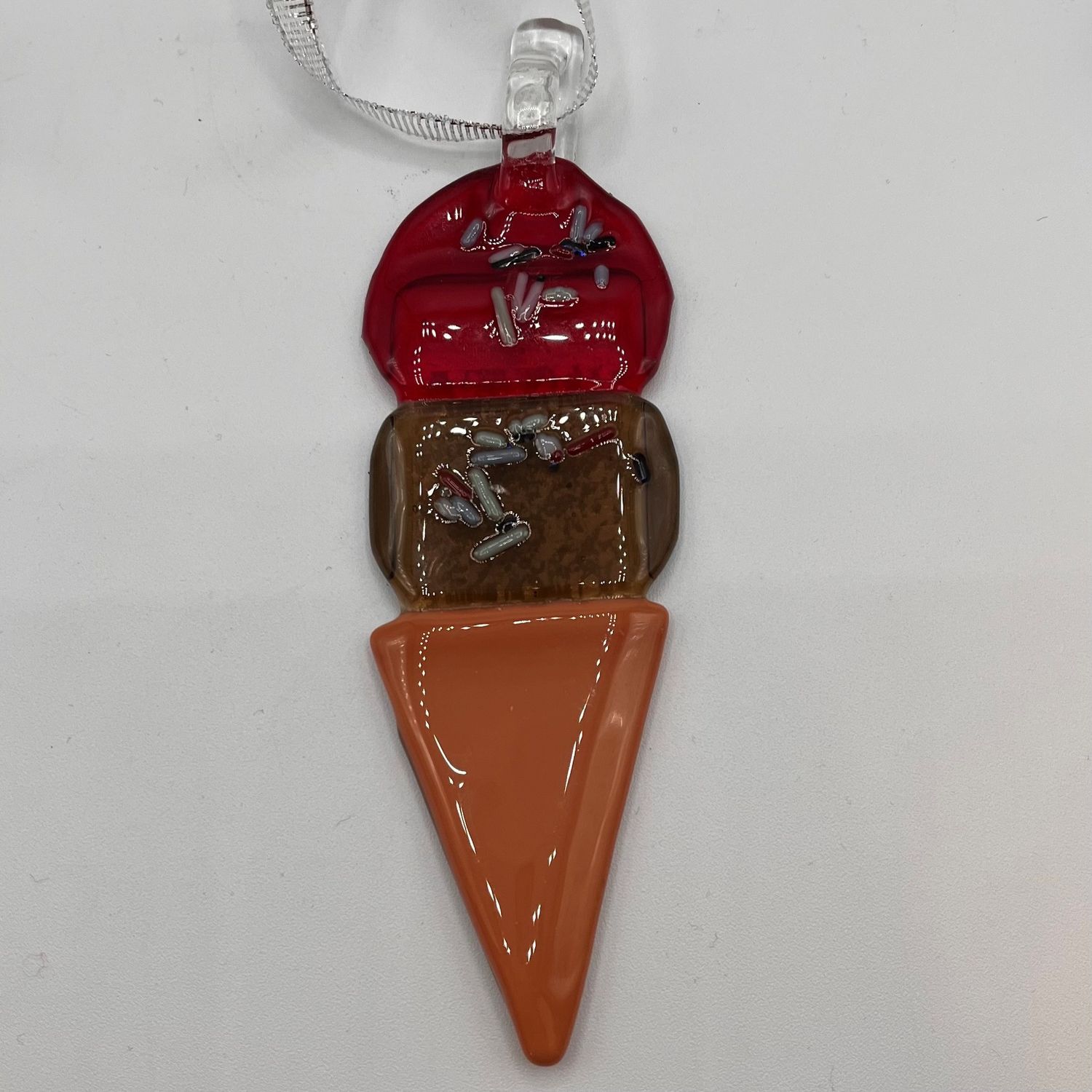 Brett Garrett, Multi-flavored ice cream cone glass ornament