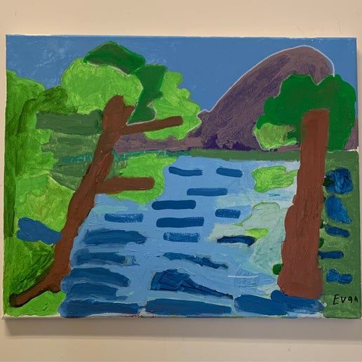 Evan Pohlman, The Mountain Stream, Acrylic on Canvas