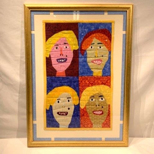 Cassie Sullivan, Framed Fabric Work, Faces