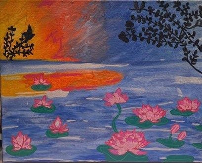 Ashley Ritter, &#39;Lotus Sunset&#39;, Acrylic on canvas