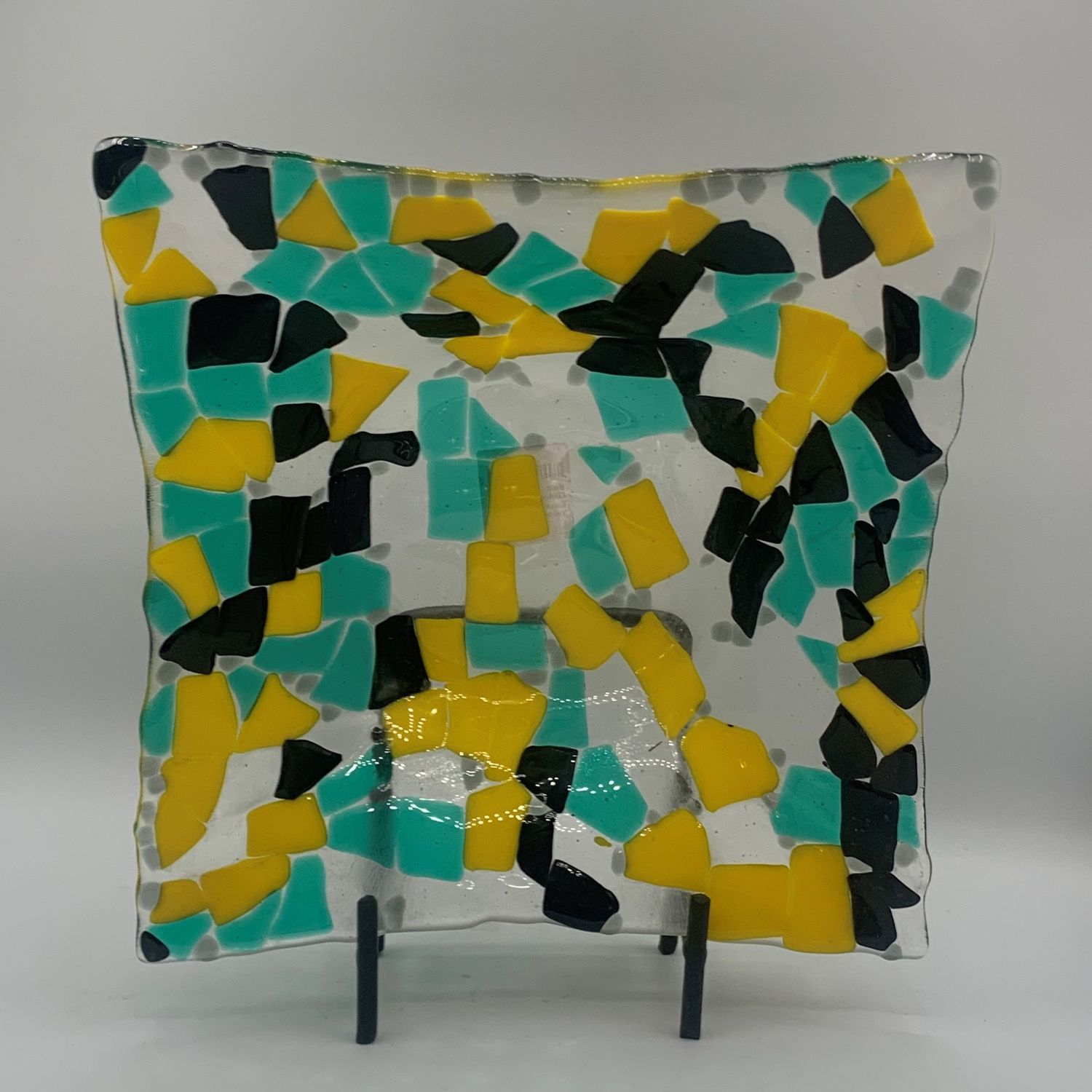 Brett Garrett, Large Square Dish, Yellow/Green/Black