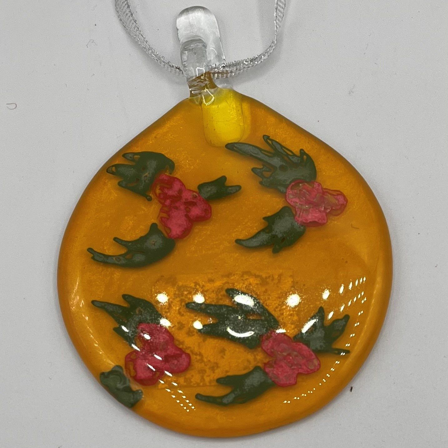 Liz Pfeiffer, Ornament, Yellow with Holly Berries