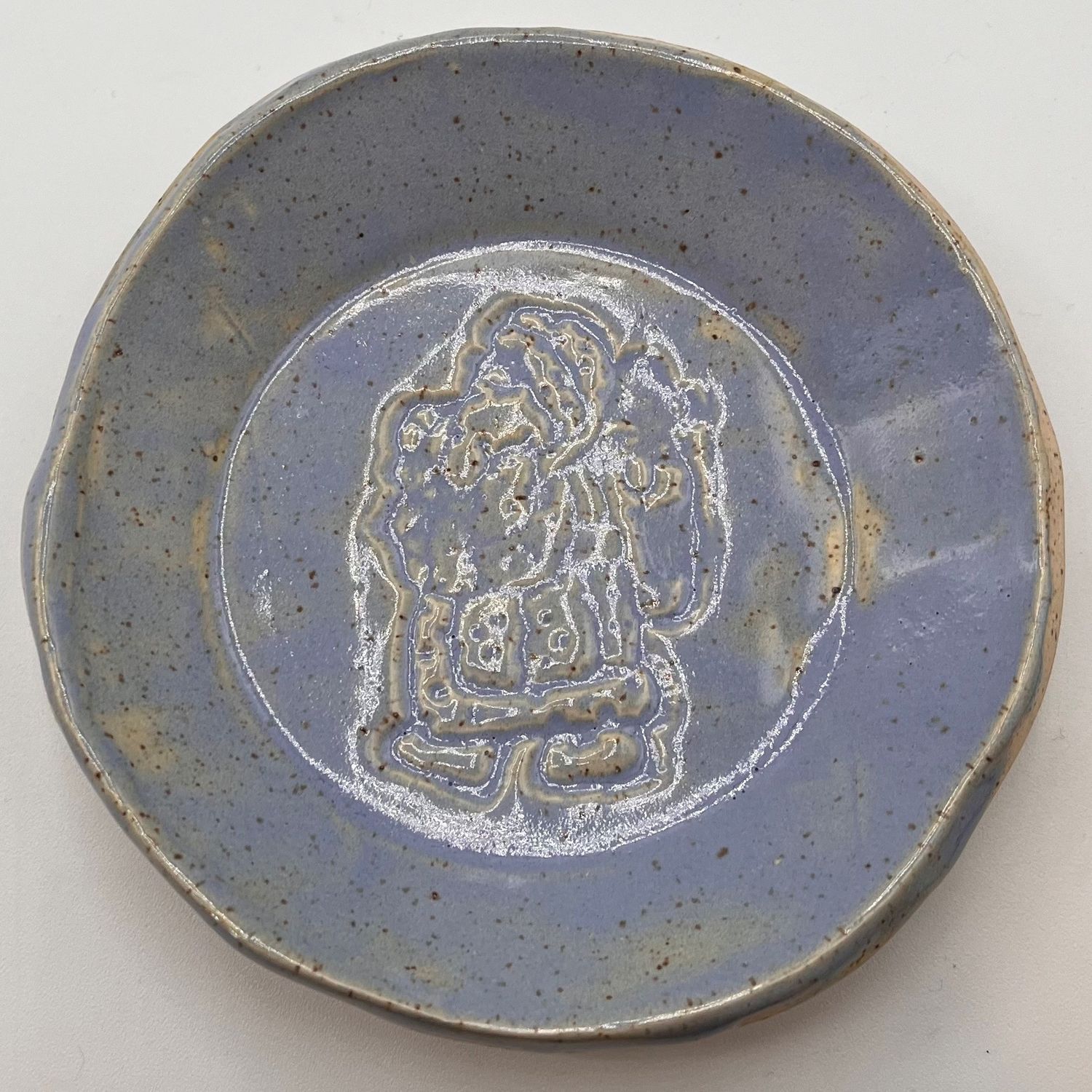 Christina Hanes, Light blue Santa ceramic bowl