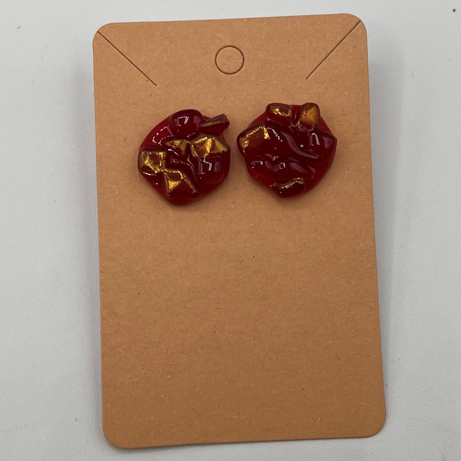 Rebecca Reed, Chunky red glass earrings