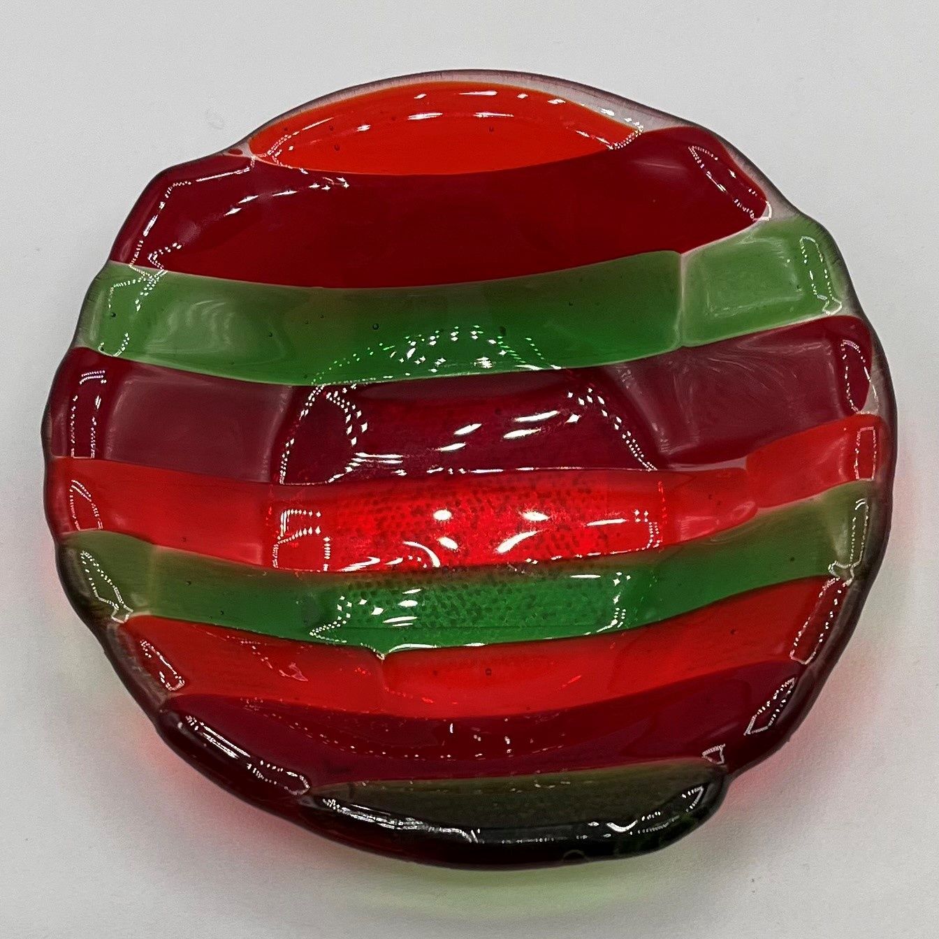 Liz Pfeiffer, Holiday stripes small glass bowl