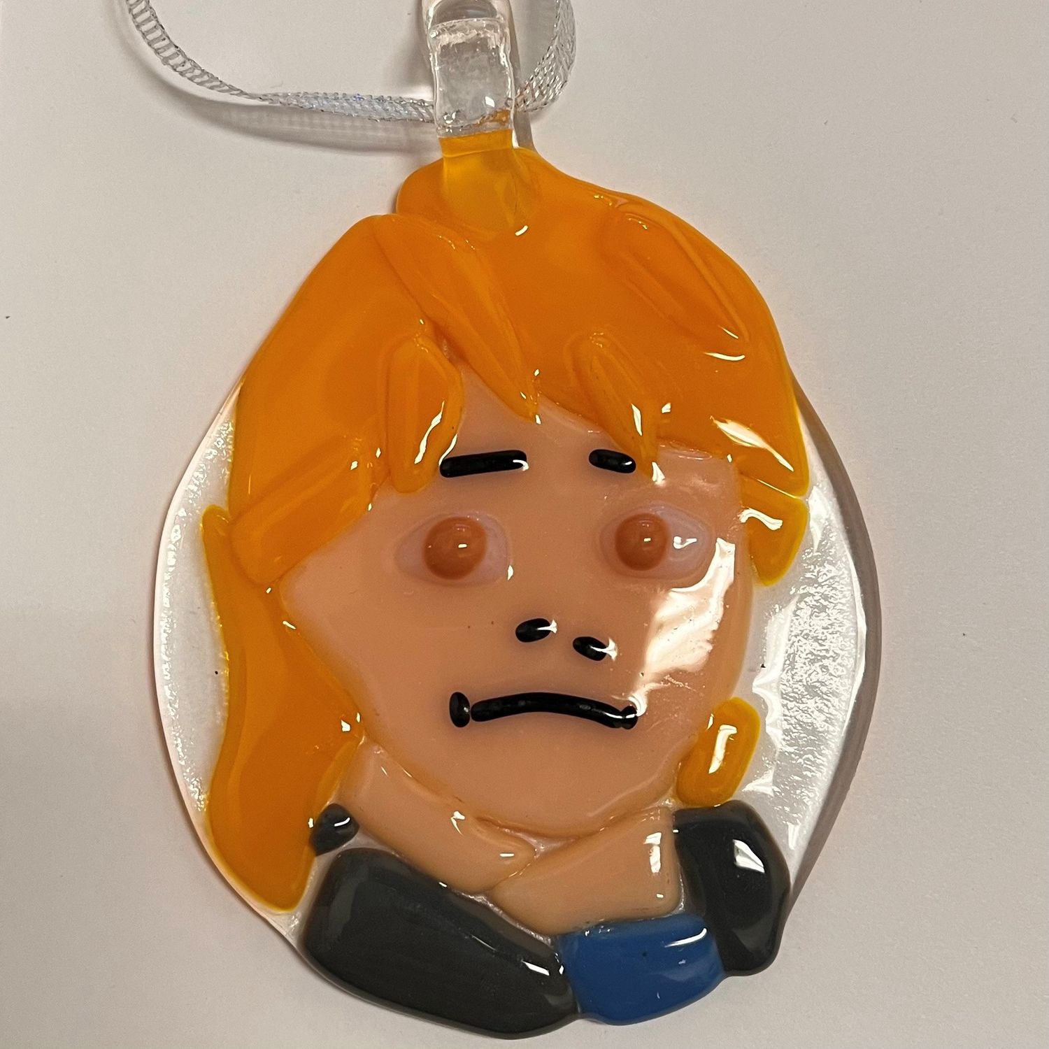 Liz Pfeiffer, Glass Ornament, Blond haired person with brown eyes
