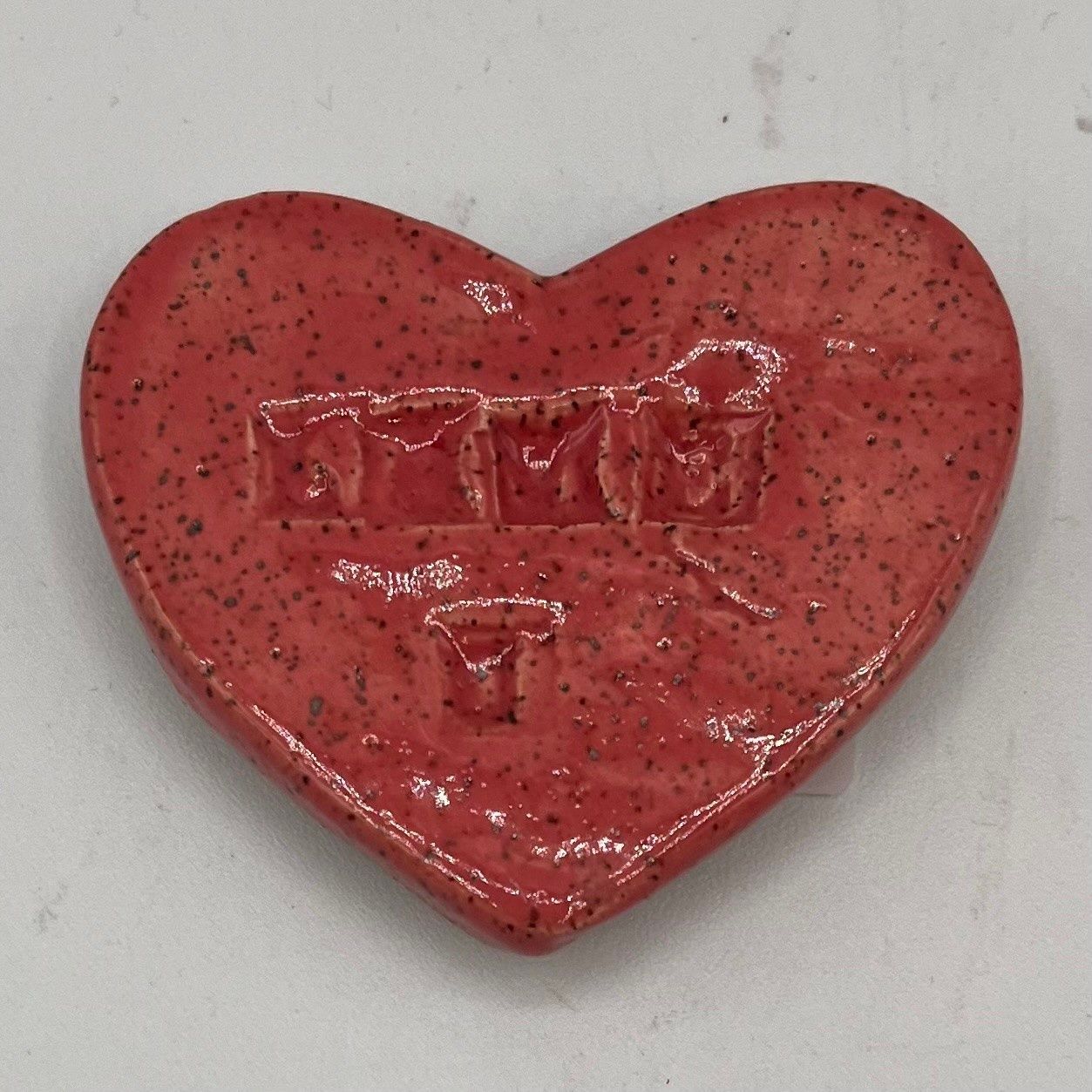 Mallory Miller, Large pink heart ceramic magnet