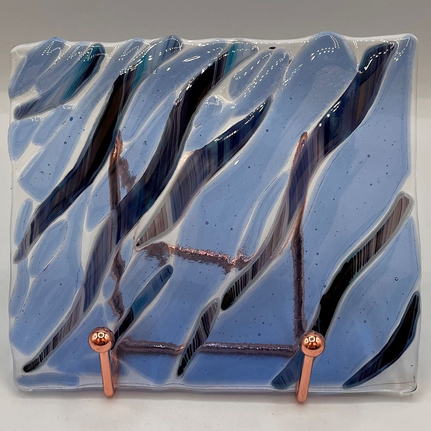 Bobbie Jo Robinson, Glass Stand Piece, Blue waves