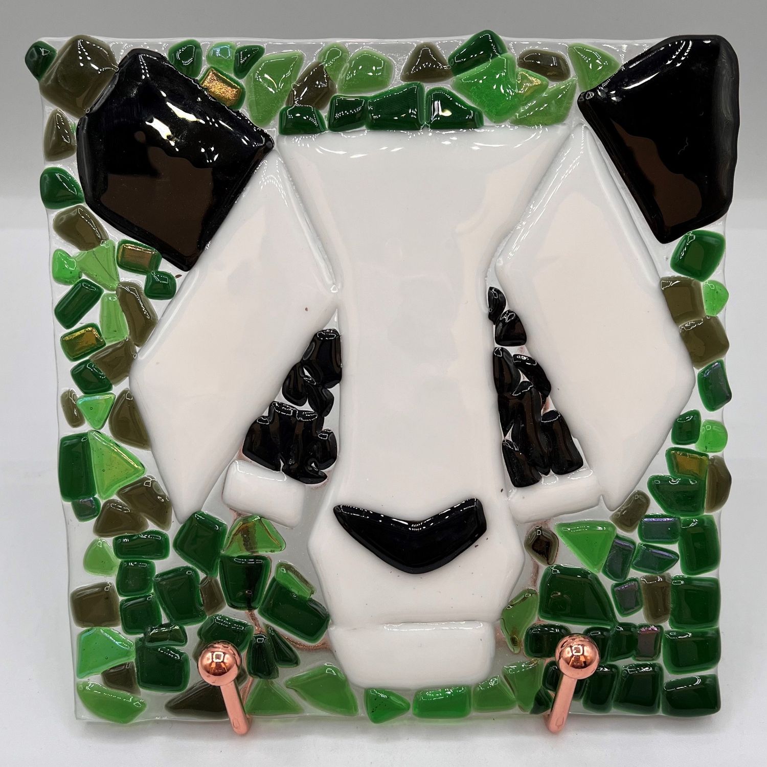 Kara Burgdorf, Fused Glass Stand Piece, Panda Bear