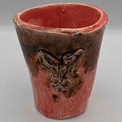 Studio, Ceramic Vase, Red and Brown Design