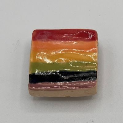 Bobbie Jo Robinson, Ceramic Magnet, Rainbow Square