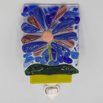 Katie Albers, Fused Glass Nightlight, Multicolor Flower