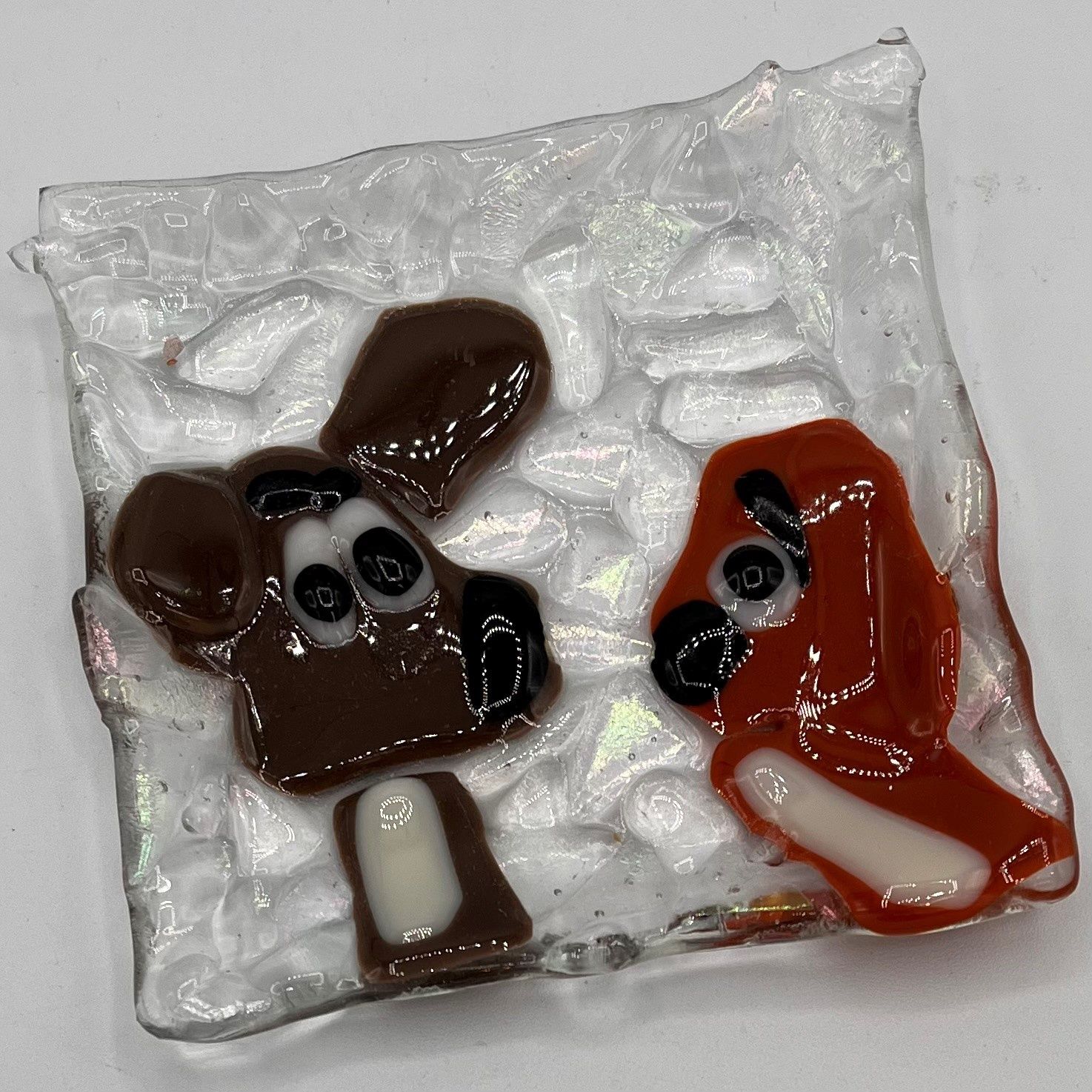 Mary Phifer, Fused Glass Dish, Two Dogs