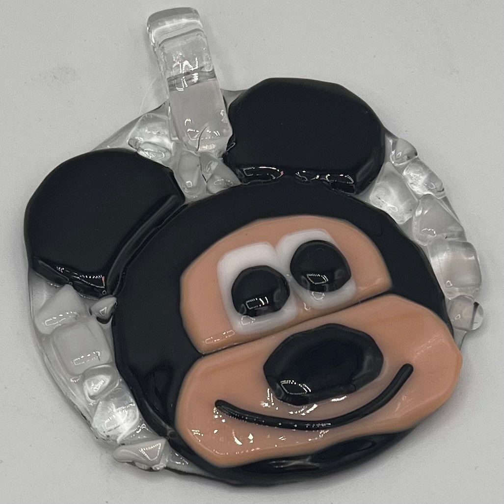 Nathan Strother, Fused Glass Suncatcher, Happy Mouse