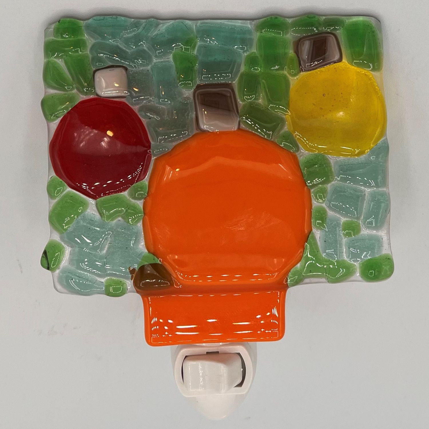 Kara Burgdorf, Fused Glass Night Light, Warm-Toned Christmas Ornaments