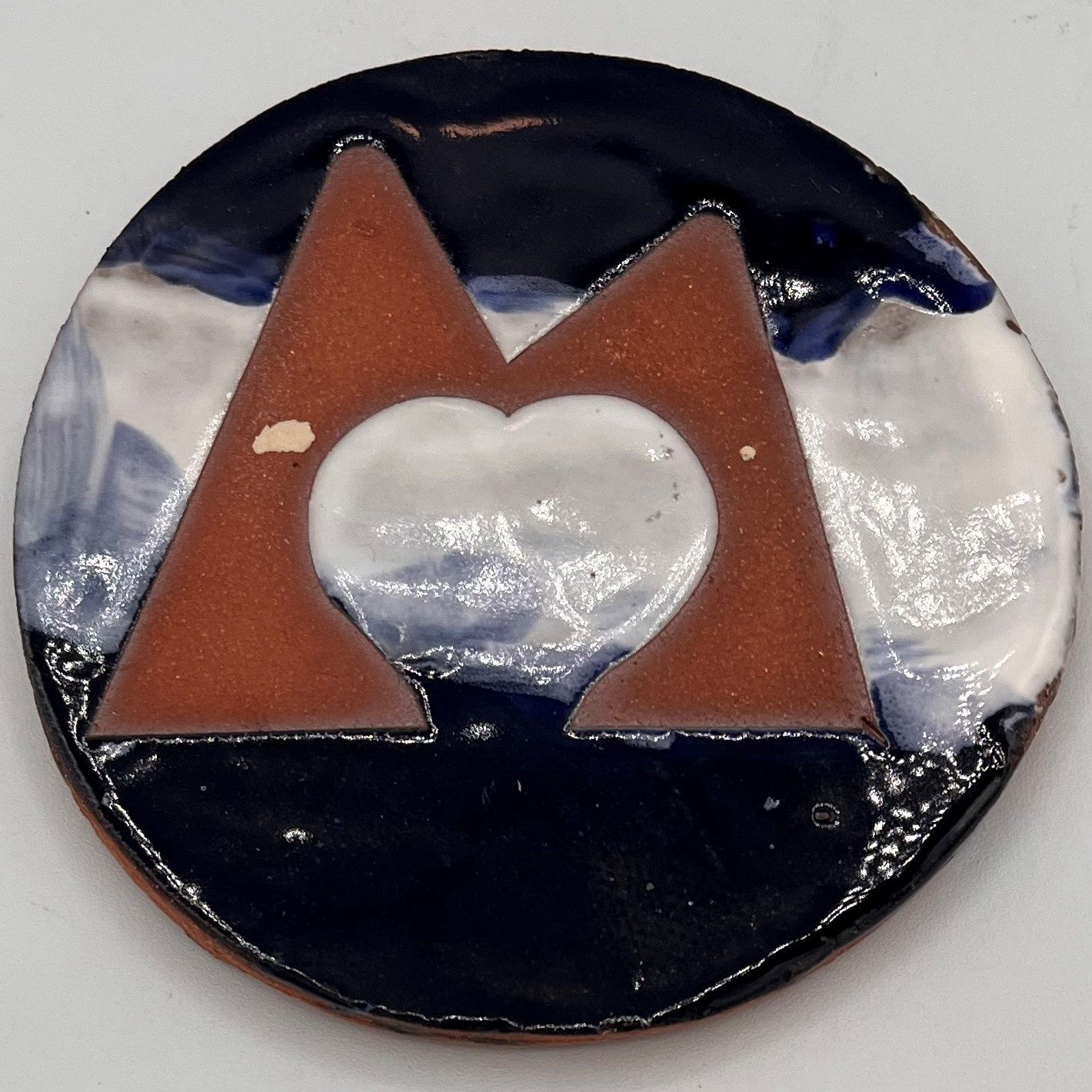 Mark Uczen, Ceramic Coaster, Star on Red and Black Background