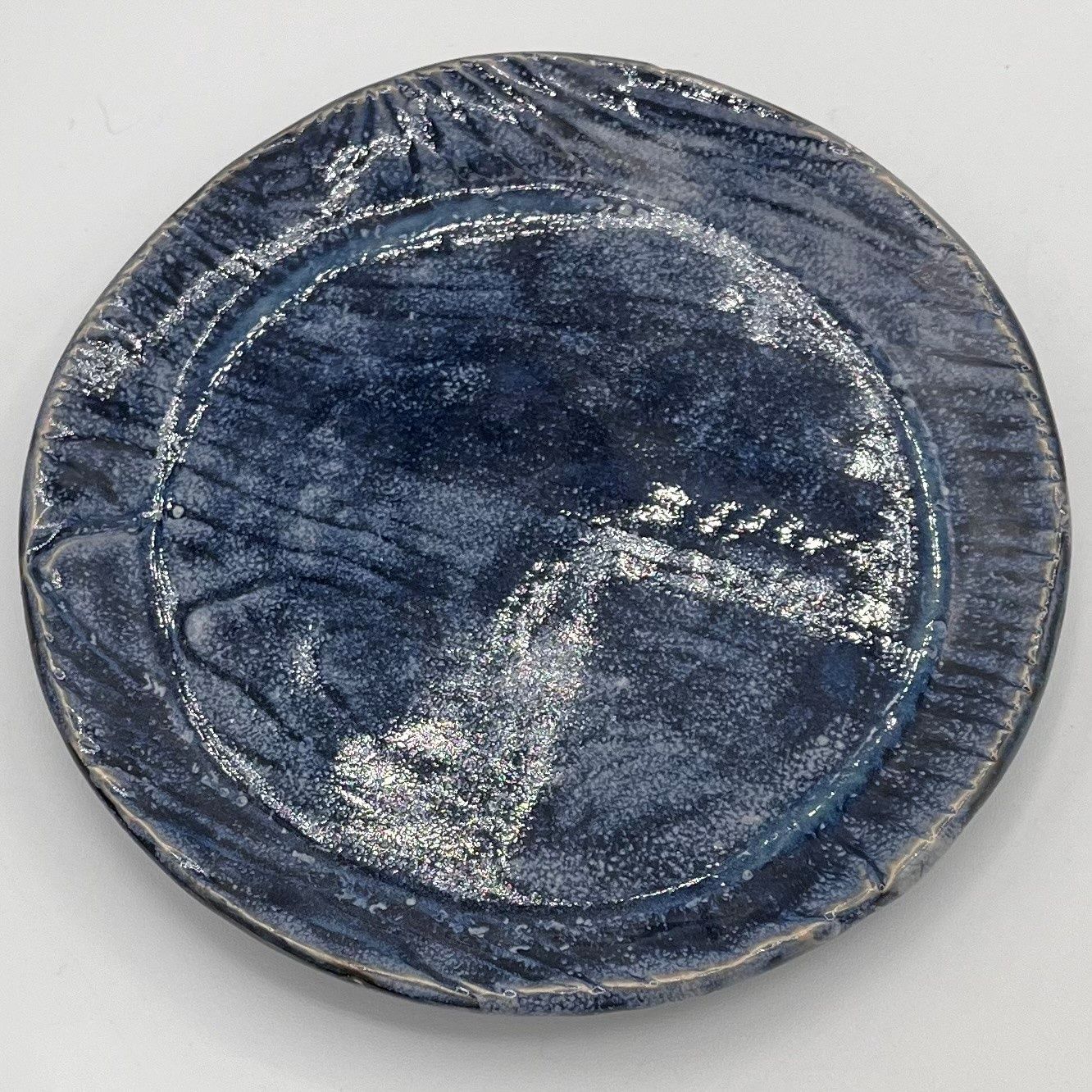 David Campbell, Ceramic Plate, Dark Blue Design