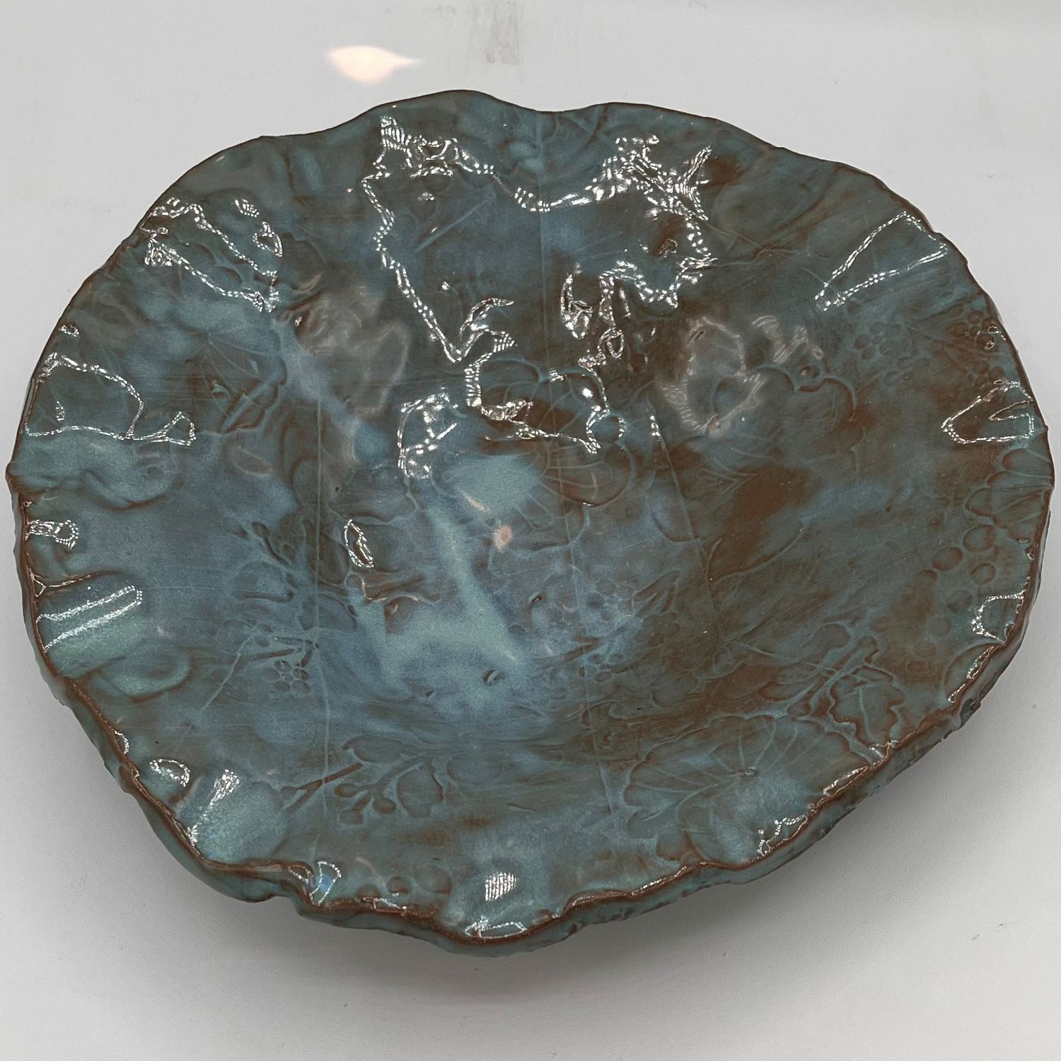Michael Smith, Ceramic Bowl, Blue Floral Design