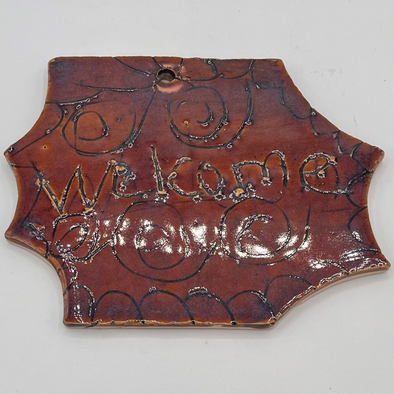 Megan Hill, Ceramic Wall Hanging, &#39;Welcome&#39;