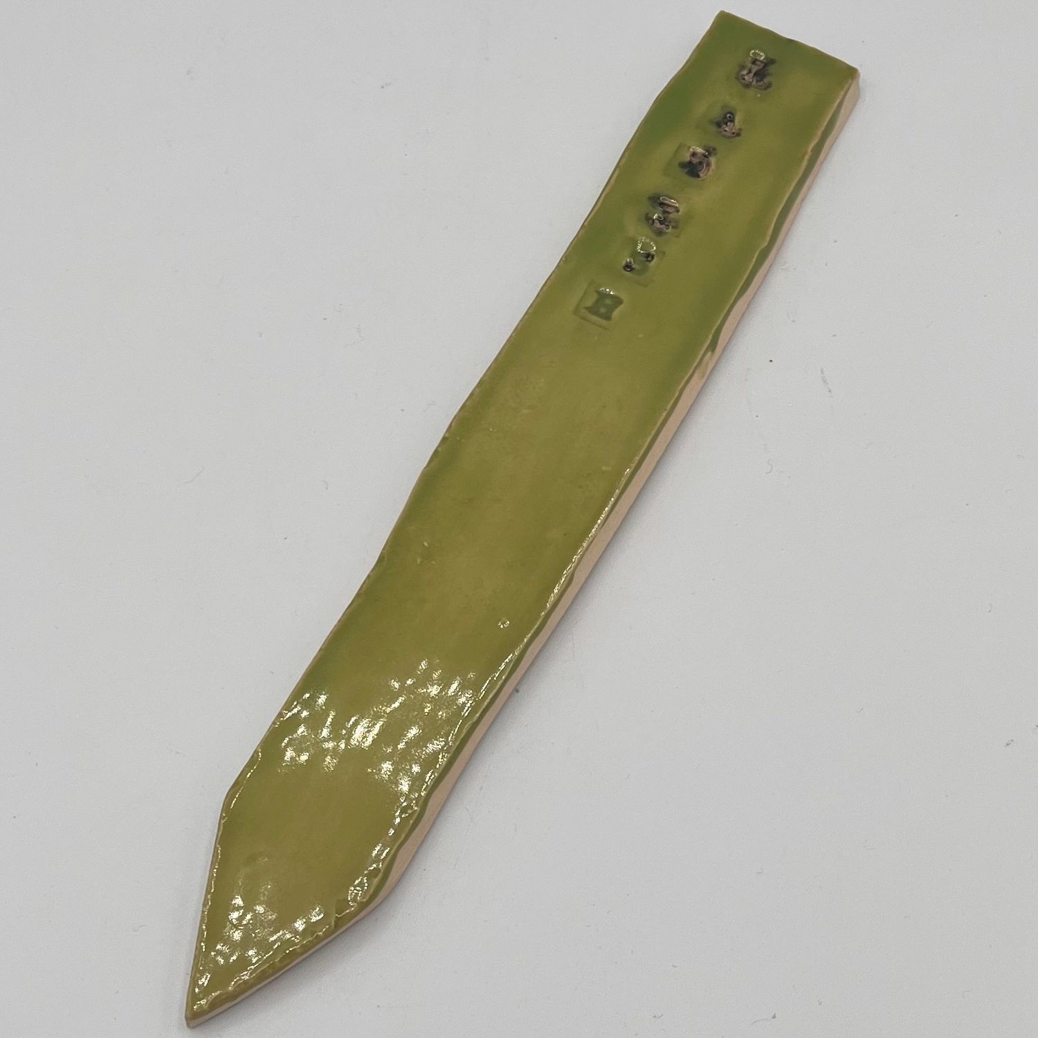 Morgan Gattermeyer, Ceramic Garden Stake, Radish on Green Background