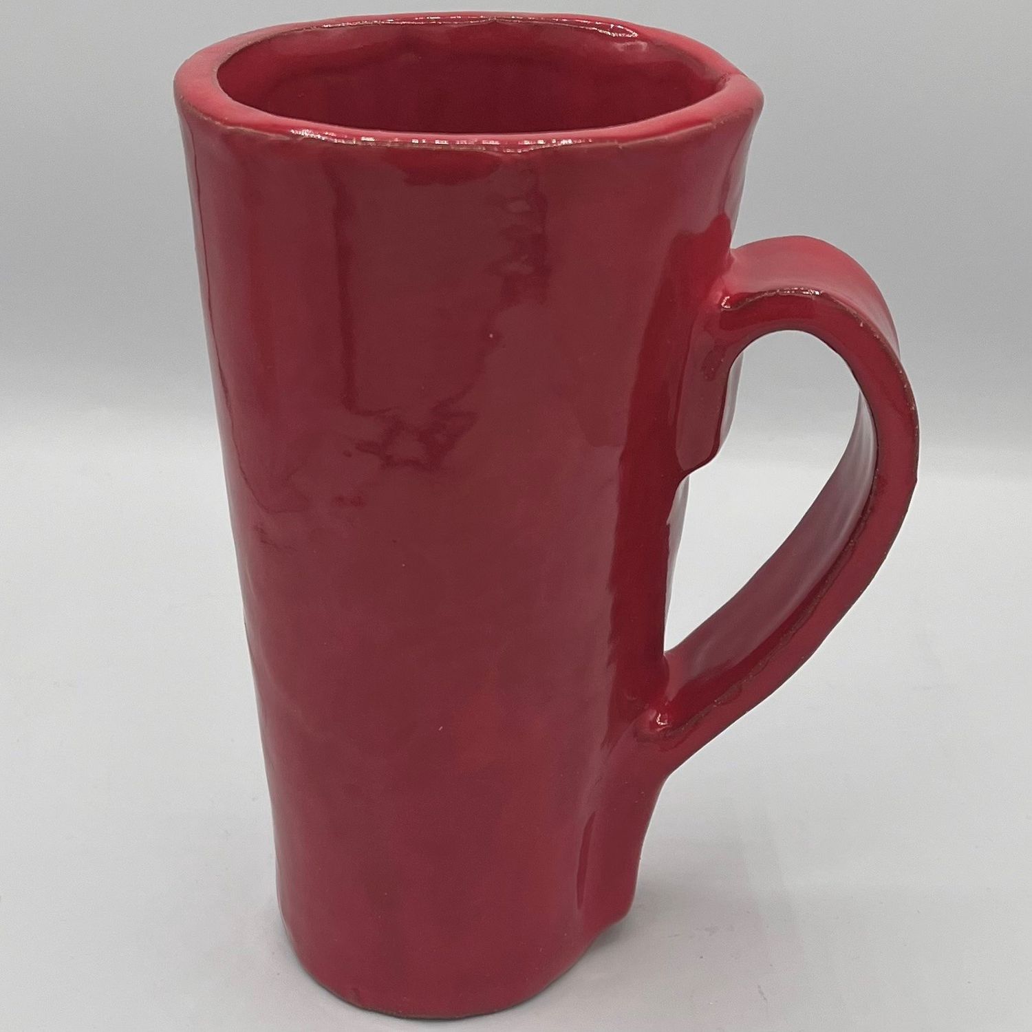 Theresa Allen, Ceramic Mug, Red and Tall
