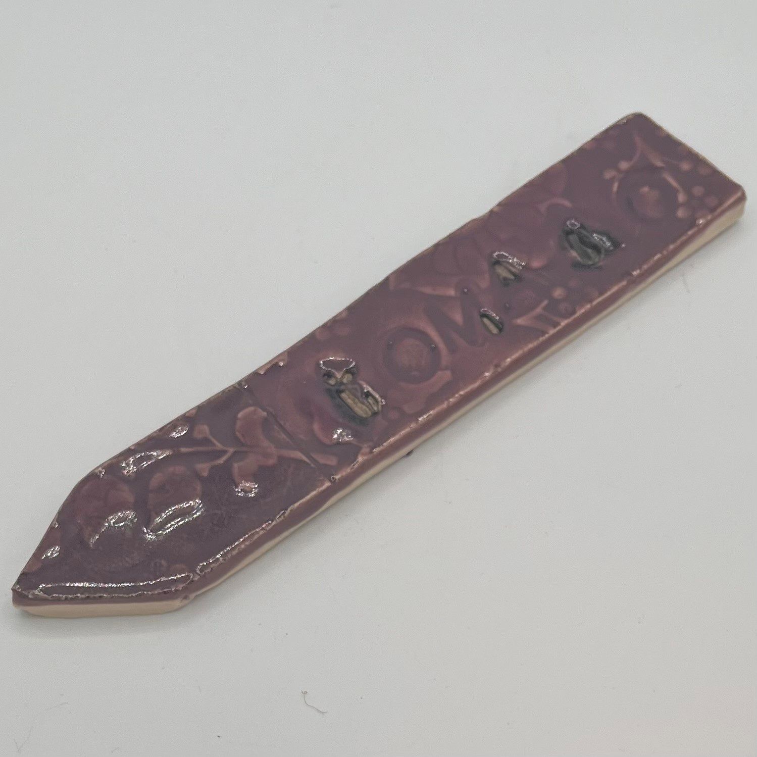 Tiffany Jameson, Ceramic Garden Stake, Tomato on Floral Purple Background