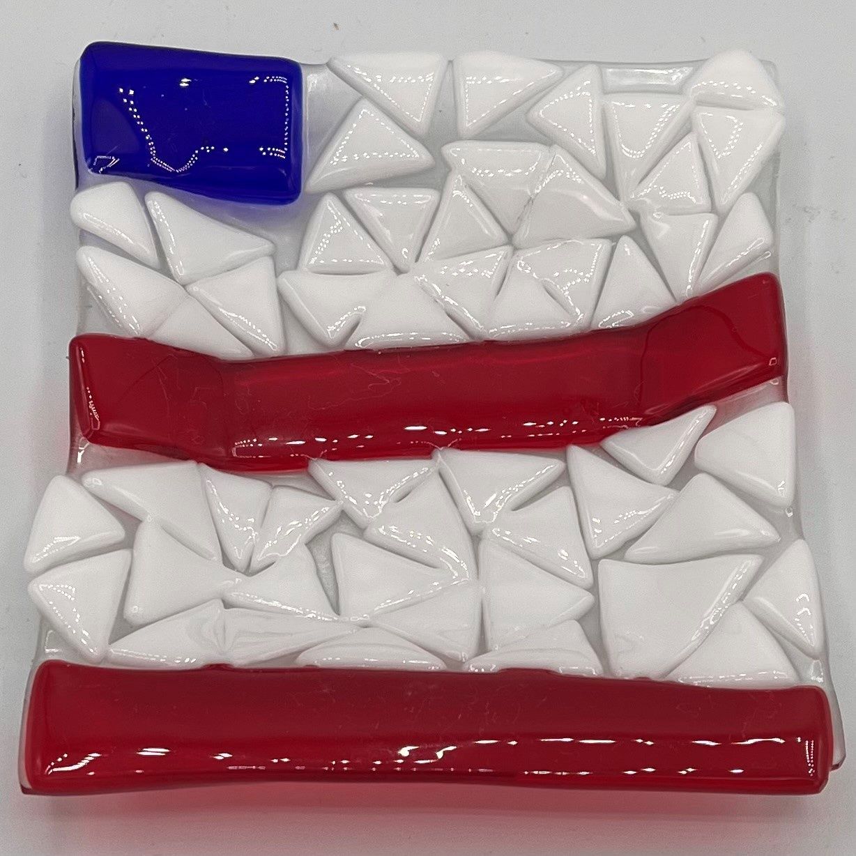 Duane Sparks, Fused Glass Dish, American Flag