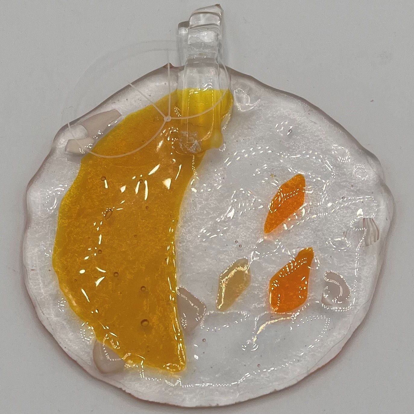 Mark Uczen, Fused Glass Suncatcher, Crescent Moon