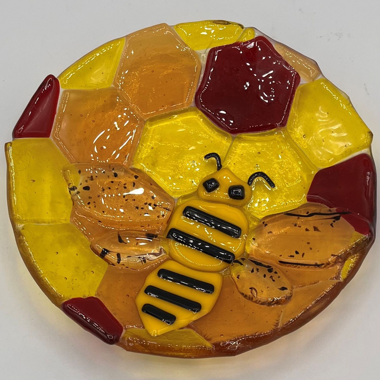 David Smyth, Fused Glass Dish, Bumblebee