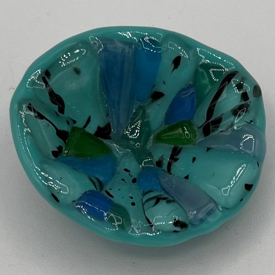 Kaitlin Moser, Fused Glass Ring Dish, Blues and Greens