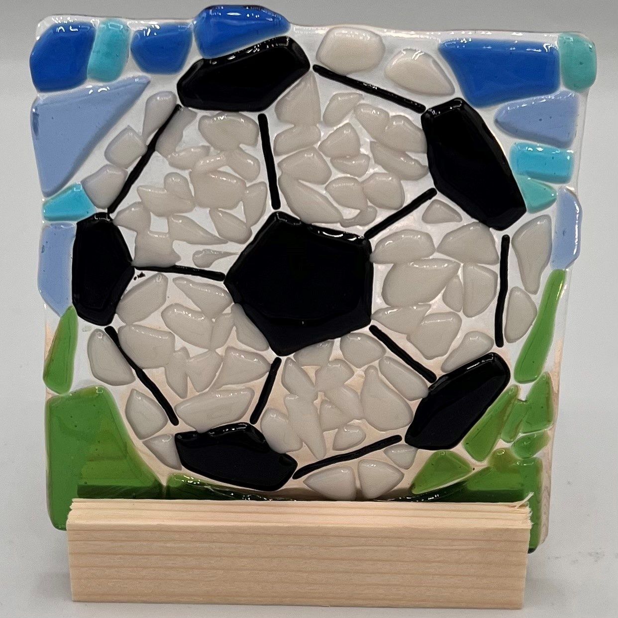 Adam Gibbemeyer, Fused Glass Stand Piece, Soccer Ball