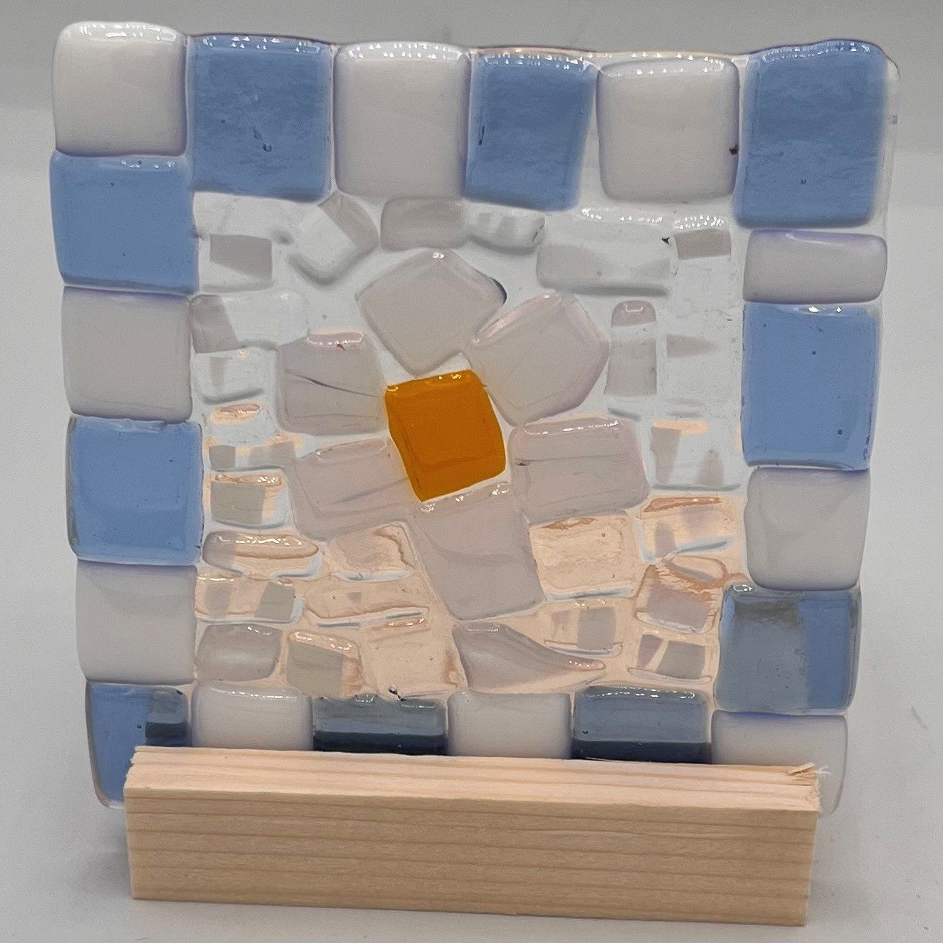 Tiffany Jameson, Fused Glass Stand Piece, Iridescent Flower
