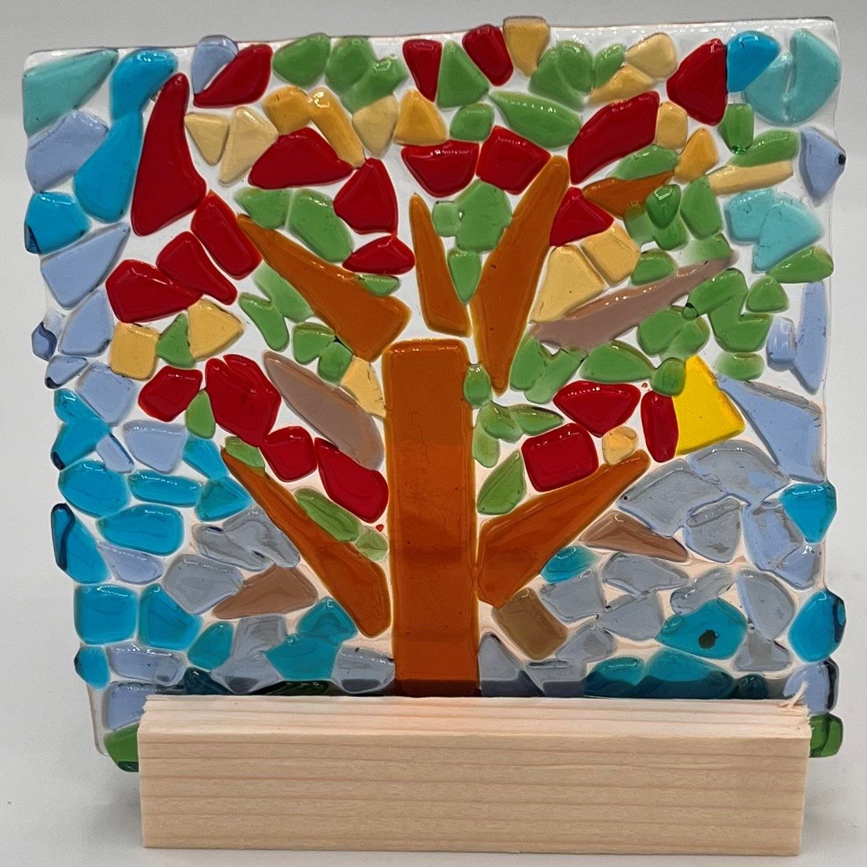 Tammy McCammon, Fused Glass Stand Piece, Autumn Tree