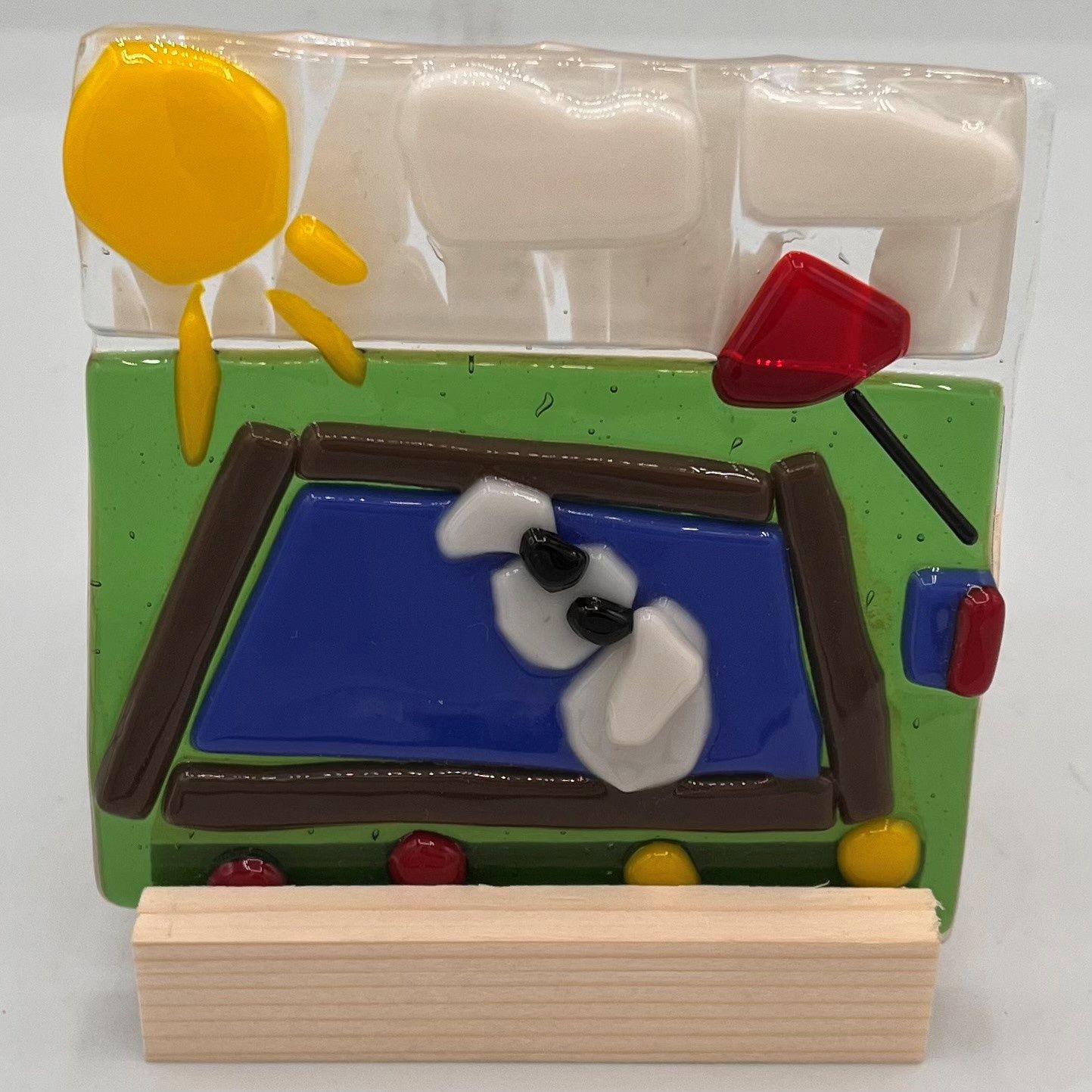 Andrea Walker, Fused Glass Stand Piece, Sunny Day